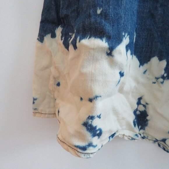 YOUNG FABULOUS & BROKE Denim Tie Dye Maxi Halter Dress Grunge Y2K - Size S - Picture 4 of 12